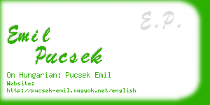 emil pucsek business card